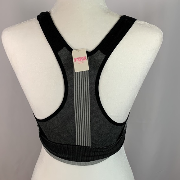Victoria’s Secret PINK Black & Grey Unlined Sports Bra NWT - Picture 5 of 8